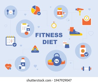 Fitness icon poster. flat design style minimal vector illustration.