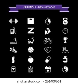 Fitness icon set - 24 Fitness icons