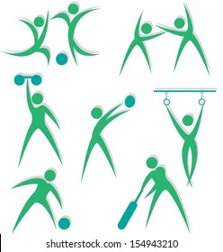 fitness icon set