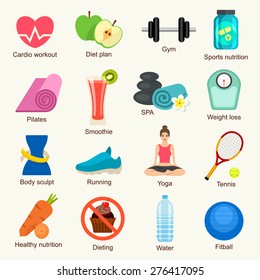 Fitness icon set