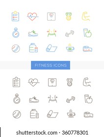  Fitness icon set.