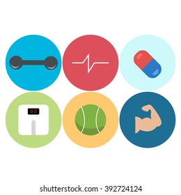Fitness icon set