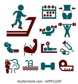 fitness icon set