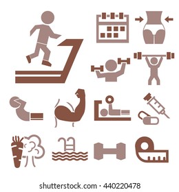 fitness icon set