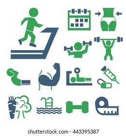 fitness icon set