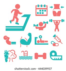 fitness icon set