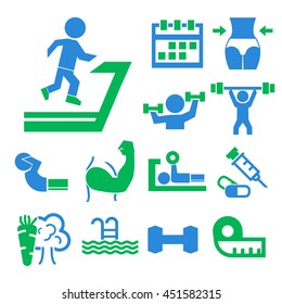 fitness icon set
