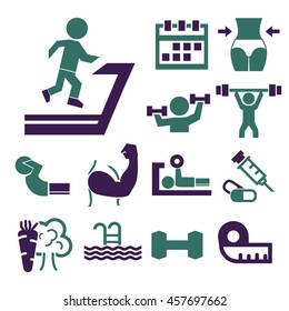 fitness icon set