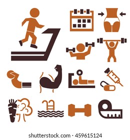 fitness icon set