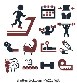 fitness icon set