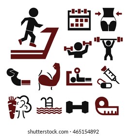 fitness icon set