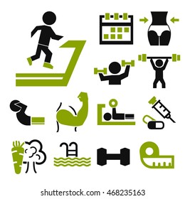 fitness icon set