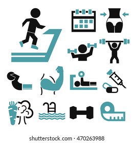 fitness icon set