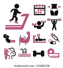 fitness icon set