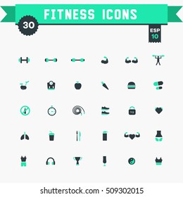 fitness icon set