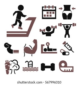 fitness icon set