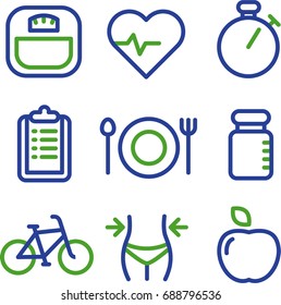fitness icon set