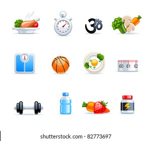 fitness icon set