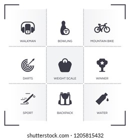FITNESS ICON SET CONCEPT