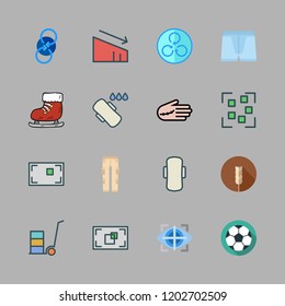 fitness icon set. vector set about football, compress, underwear and loss icons set.