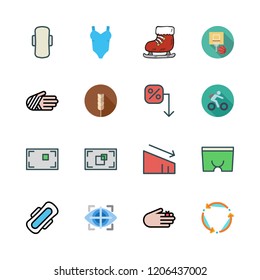 fitness icon set. vector set about injury, bicycle, boxer and underwear icons set.
