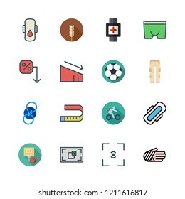 fitness icon set. vector set about football, boxer, compress and cereal icons set.