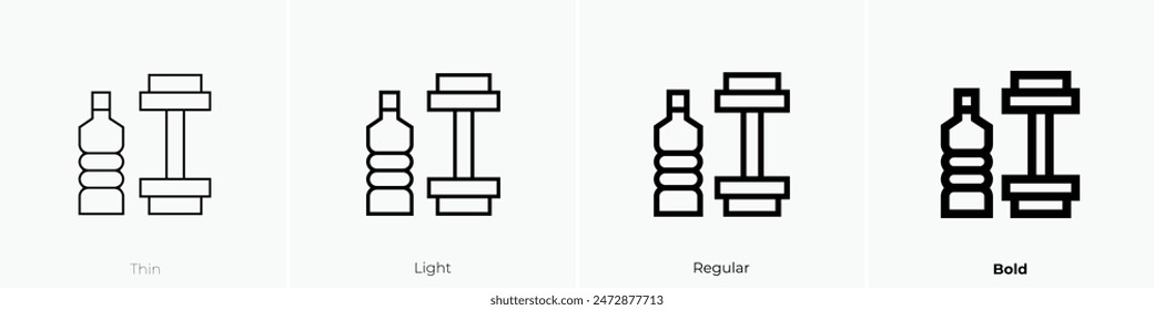 fitness icon. Thin, Light Regular And Bold style design isolated on white background