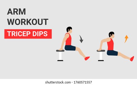 Fitness icon. tricep dips illustration
