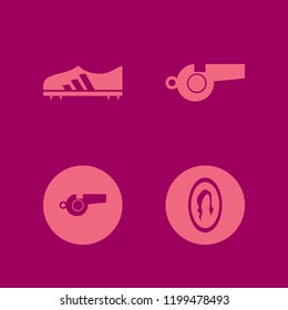 fitness icon. fitness vector icons set football shoe, whistle and female mirror