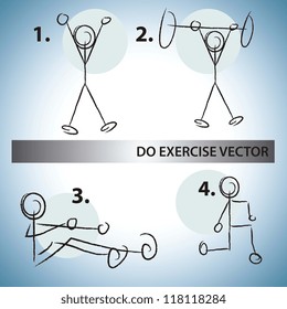 Fitness Icons Do Exercise Vector
