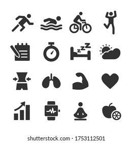 Fitness Icons - Illustration - Editable Vector Graphic