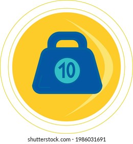 fitness icons, multicolored vector image, circular yellow background.