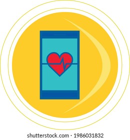 iconos de fitness, imagen vectorial multicolor, fondo amarillo circular.