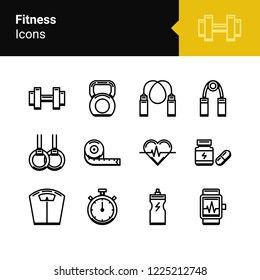 Fitness icons outline