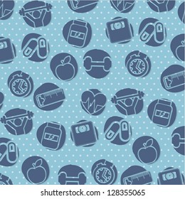fitness icons  over blue background. vector illustration