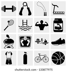 Fitness icons set