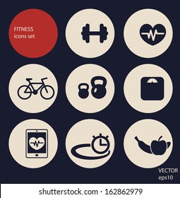 fitness icons set