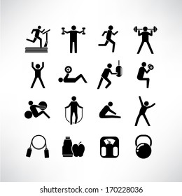 fitness icons set