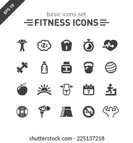 Fitness icons set.