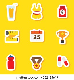 fitness icons set