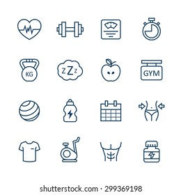 Fitness Icons Set.