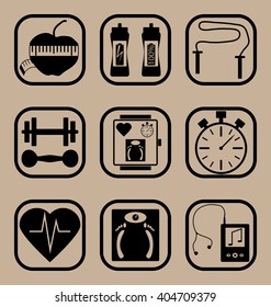 Fitness icons set