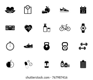 Fitness icons set