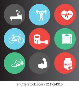 fitness icons set 3