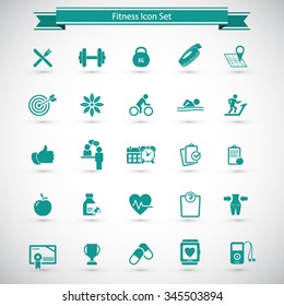 Fitness Icons set - conjunto de iconos / servicios de fitness.