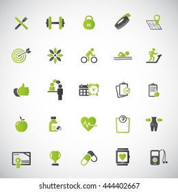 Fitness Icons set - set of fitness icons / amenities.