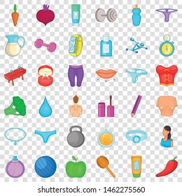 Fitness icons set. Cartoon style of 36 fitness vector icons for web for any design