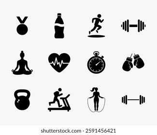 Fitness Icons Set. Editable vector icon. Perfect for web and app interfaces, presentations, info graphics, etc. 
