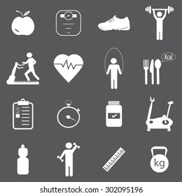 Fitness icons set illustration