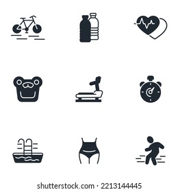 fitness icons set . fitness pack symbol vector elements for infographic web